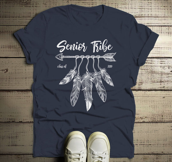 Men's 2019 Senior T Shirt Senior Tribe Shirt Class 2019 Graphic Tee Boho Arrow Feathers-Shirts By Sarah