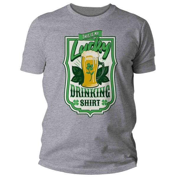 Men's Funny Lucky Drinking Shirt St. Patrick's Day T Shirt This Is My Beer Party Drink Tshirt Graphic Tee Streetwear Man Unisex-Shirts By Sarah