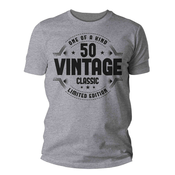 Men's 50th Birthday Shirt 50 Vintage Classic Retro T-Shirt Gift Idea 50th Birthday Shirts Vintage Fifty Tee Shirt Man Unisex-Shirts By Sarah