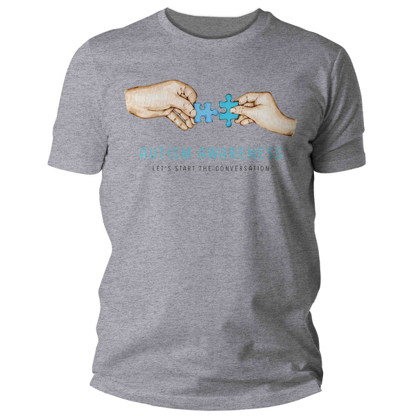 Men's Autism Awareness Shirt Puzzle Hands Awareness T Shirt Neurodiversity Divergent Asperger's Syndrome Spectrum ASD Tee Man Unisex-Shirts By Sarah
