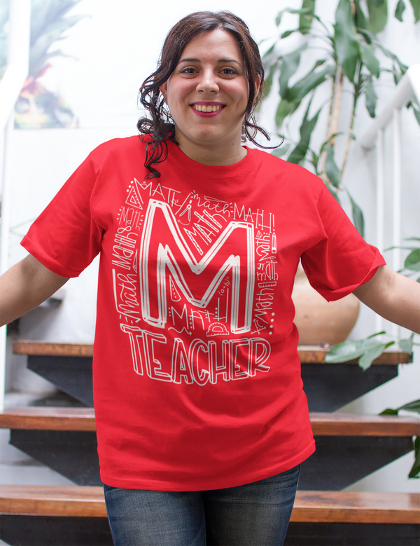 Men's Math Teacher T Shirt Math Typography T Shirt Cute Back To School Shirt Mathematics Teacher Gift Shirts-Shirts By Sarah