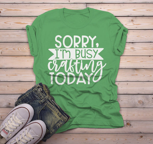 Men's Funny Craft T Shirt Sorry, Busy Crafting Shirts Gift Idea TShirt Crafter Tee-Shirts By Sarah