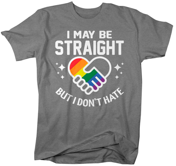 Men's Pride Ally Shirt LGBTQ T Shirt Support Straight But Don't Hate Shirts Inspirational LGBT Shirts Gay Trans Support Tee Man Unisex-Shirts By Sarah