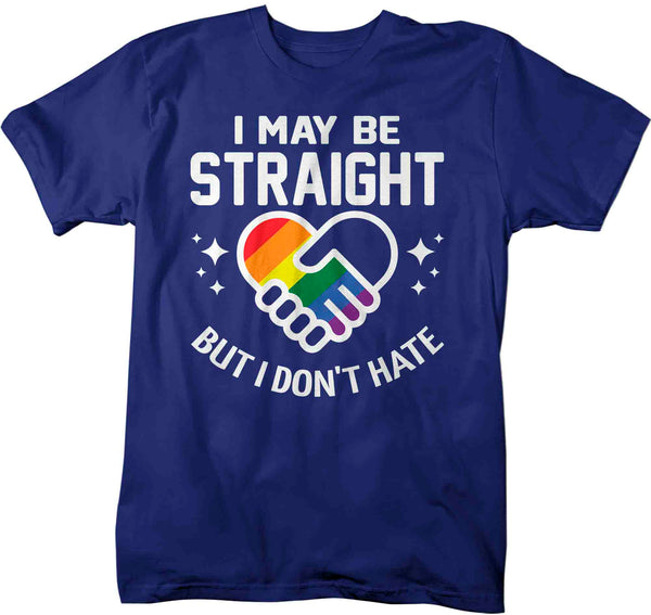 Men's Pride Ally Shirt LGBTQ T Shirt Support Straight But Don't Hate Shirts Inspirational LGBT Shirts Gay Trans Support Tee Man Unisex-Shirts By Sarah