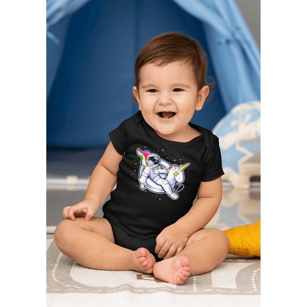 Baby Astronaut Shirt Unicorn Floatie T Shirt Floating In Space Shirt Galaxy Float Hipster Geek Graphic Tee Streetwear Infant-Shirts By Sarah