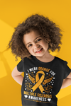 Kids Multiple Sclerosis T Shirt I Wear Orange TShirt For MS Awareness T-Shirts Wings Ribbon Gift Tee Shirt Boy's Girl's Youth Unisex