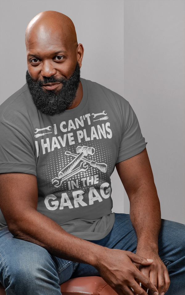 Men's Funny Mechanic Shirt Plans In Garage Car Guru Aficionado T Shirt Gift Father's Day Gift Grandpa Tee Father Unisex Man-Shirts By Sarah