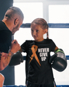 Kids Orange Ribbon Shirt Never Give Up Awareness T Shirt Multiple Sclerosis Leukemia RSD Cancer Tee Streetwear Youth Unisex