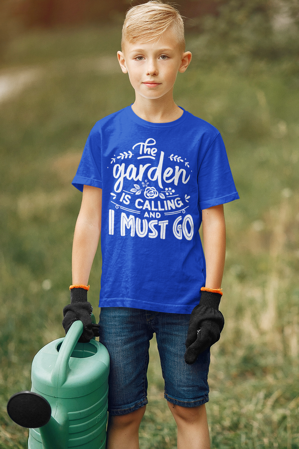 Kids Funny Gardener Shirt Garden Is Calling T Shirt Funny Gardening Gift Idea Farmer Tee Garden TShirt Boy's Girl's Youth Soft-Shirts By Sarah