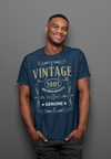 Men's Vintage 1981 40th Birthday T-Shirt Classic Forty Shirt Gift Idea 40th Birthday Shirts Vintage Tee Vintage Shirt Man Unisex