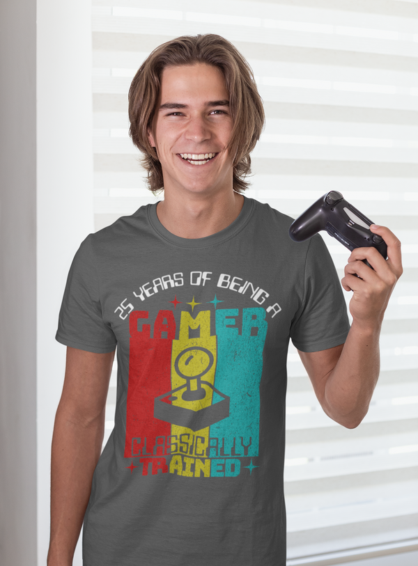Men's Funny 30th Gamer Birthday T-Shirt Classically Trained Shirt Gift Idea Retro Gaming Humor 30 Tee Thirty Years Man Unisex-Shirts By Sarah