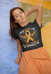 Women's Multiple Sclerosis T Shirt I Wear Orange TShirt For MS Awareness T-Shirts Wings Ribbon Gift Tee Shirt Ladies Woman Fitted Tee