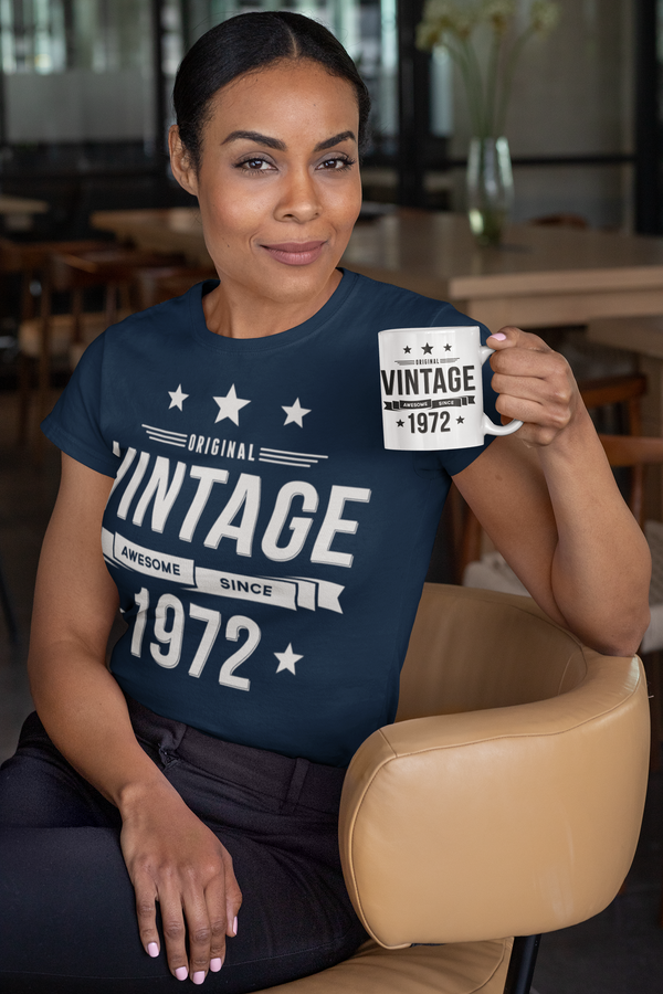 Women's 50th Birthday Shirt Original Vintage Shirt Awesome Since 1972 Tshirt Birthday Gift Shirt Unisex 50th Tee For Woman Fifty Gifts-Shirts By Sarah