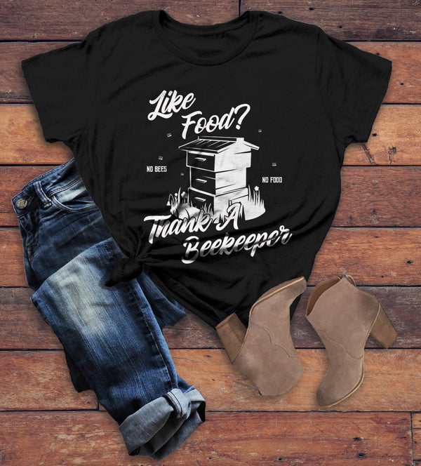 Women's Funny Beekeeper T-Shirt Like Food Thank Bee Keeper Gift Idea Shirt-Shirts By Sarah