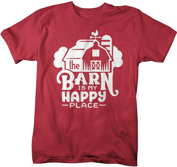 Men's Barn T Shirt Happy Place Farm Shirt Barn TShirt Hipster Farming Shirts Farmer T Shirt-Shirts By Sarah