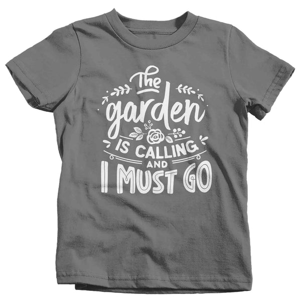 Kids Funny Gardener Shirt Garden Is Calling T Shirt Funny Gardening Gift Idea Farmer Tee Garden TShirt Boy's Girl's Youth Soft-Shirts By Sarah