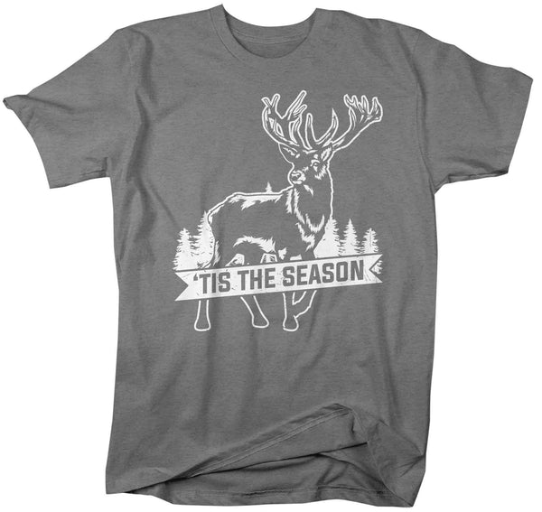 Men's Funny Hunting Shirt Tis The Season TShirt Funny Hunter Gift Deer Hunt Tee Buck TShirt Antlers Unisex Graphic Tee-Shirts By Sarah
