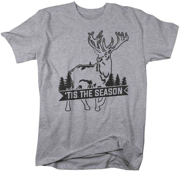 Men's Funny Hunting Shirt Tis The Season TShirt Funny Hunter Gift Deer Hunt Tee Buck TShirt Antlers Unisex Graphic Tee-Shirts By Sarah