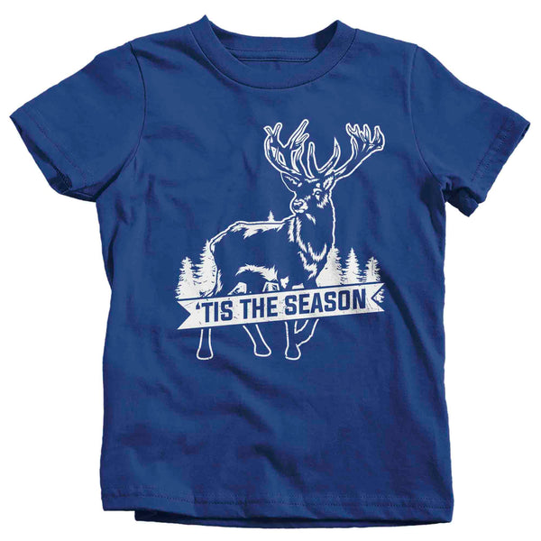 Kids Funny Hunting Shirt Tis The Season TShirt Funny Hunter Gift Deer Hunt Tee Buck TShirt Antlers Boy's Girl's Graphic Tee-Shirts By Sarah