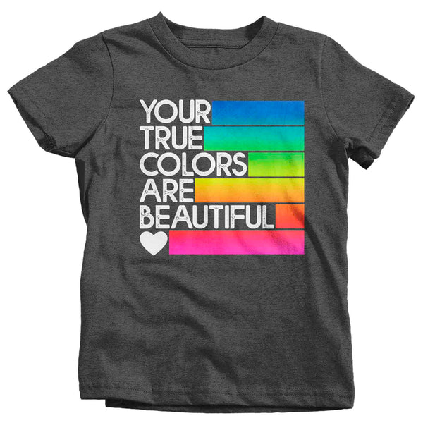 Kids LGBT T Shirt Your True Colors Beautiful Shirt Gay Pride Lesbian Pride Shirt Support Awareness Boy's Girl's Unisex Soft Tee-Shirts By Sarah