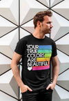Men's LGBT T Shirt Your True Colors Beautiful Shirt Gay Pride Lesbian Pride Shirt Support Awareness Man Unisex Soft Tee