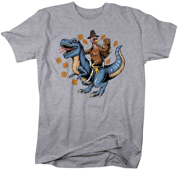 Men's Funny Thanksgiving T Shirt T Rex Turkey Shirt TRex Turkey Day T Shirt Thanksgiving Shirts Unisex Dinosaur Hipster Soft Graphic Tee-Shirts By Sarah