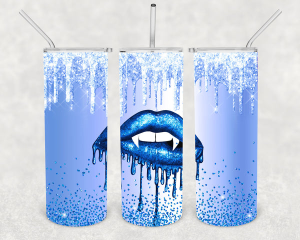 20 Oz. Valentine's Day Lips Tumbler Water Bottle With Stainless Steel Skinny Vampire Fang Travel Mug Cold Hot Drinks-Shirts By Sarah