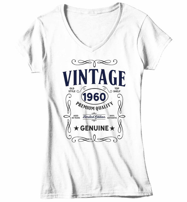 Women's V-Neck Vintage 1960 60th Birthday T-Shirt Classic Sixty Shirt Gift Idea 60th Birthday Shirts Vintage Tee Vintage Shirt-Shirts By Sarah