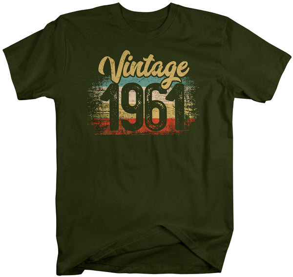Men's Vintage 1961 Birthday T Shirt 60th Birthday Shirt Sixty Years Gift Grunge Bday Gift Men's Unisex Soft Tee Sixtieth Bday-Shirts By Sarah