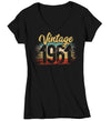 Women's V-Neck Vintage 1961 Birthday T Shirt 60th Birthday Shirt Sixty Years Gift Grunge Bday Gift Ladies V-Neck Woman Soft Tee Sixtieth