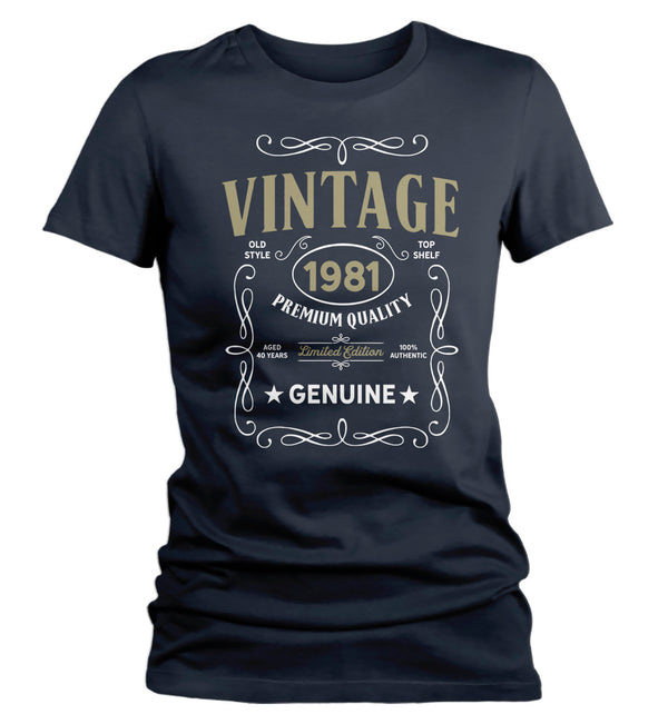 Women's Vintage 1981 40th Birthday T-Shirt Classic Forty Shirt Gift Idea 40th Birthday Shirts Vintage Tee Vintage Shirt Ladies-Shirts By Sarah