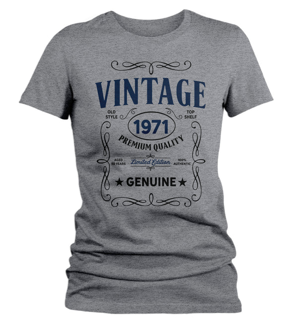 Women's Vintage 1971 50th Birthday T-Shirt Classic Fifty Shirt Gift Idea 50th Birthday Shirts Vintage Tee Vintage Shirt Ladies-Shirts By Sarah