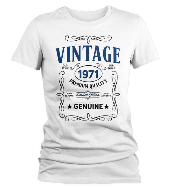 Women's Vintage 1971 50th Birthday T-Shirt Classic Fifty Shirt Gift Idea 50th Birthday Shirts Vintage Tee Vintage Shirt Ladies-Shirts By Sarah