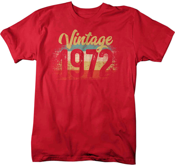 Men's Vintage 1972 Birthday T Shirt 50th Birthday Shirt Fifty Years Gift Grunge Bday Gift Men's Unisex Soft Tee Fiftieth Bday-Shirts By Sarah