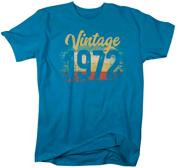 Men's Vintage 1972 Birthday T Shirt 50th Birthday Shirt Fifty Years Gift Grunge Bday Gift Men's Unisex Soft Tee Fiftieth Bday-Shirts By Sarah