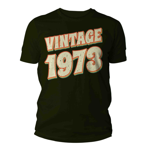Men's Vintage 1973 Birthday T Shirt 50th Birthday Shirt Fifty Years Gift Retro Bday Gift Men's Unisex Soft Tee Fiftieth Bday Unisex Man-Shirts By Sarah