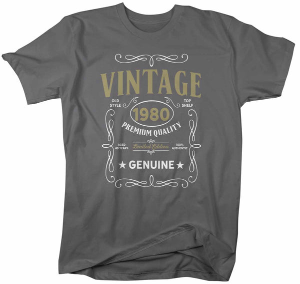 Men's Vintage 1980 40th Birthday T-Shirt Classic Forty Shirt Gift Idea 40th Birthday Shirts Vintage Tee Vintage Shirt-Shirts By Sarah