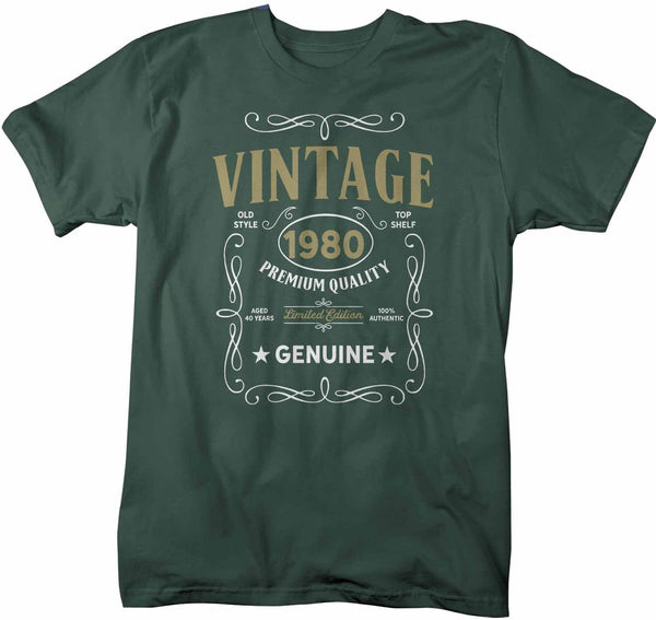Men's Vintage 1980 40th Birthday T-Shirt Classic Forty Shirt Gift Idea 40th Birthday Shirts Vintage Tee Vintage Shirt-Shirts By Sarah