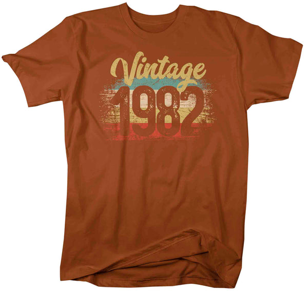 Men's Vintage 1982 Birthday T Shirt 40th Birthday Shirt Forty Years Gift Grunge Bday Gift Men's Unisex Soft Tee Fortieth Bday-Shirts By Sarah