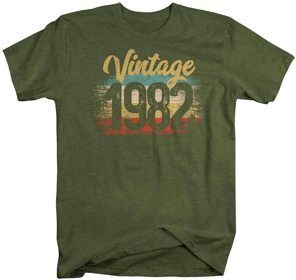 Men's Vintage 1982 Birthday T Shirt 40th Birthday Shirt Forty Years Gift Grunge Bday Gift Men's Unisex Soft Tee Fortieth Bday-Shirts By Sarah