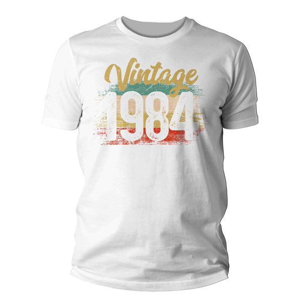 Men's Vintage 1984 Birthday T Shirt Birthday Shirt 39 Years Gift Grunge Bday Gift Men's Unisex Soft Tee Thirty Ish Bday Unisex Man-Shirts By Sarah