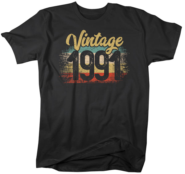 Men's Vintage 1991 Birthday T Shirt 30th Birthday Shirt Thirty Years Gift Grunge Bday Gift Men's Unisex Soft Tee Thirtieth Bday-Shirts By Sarah