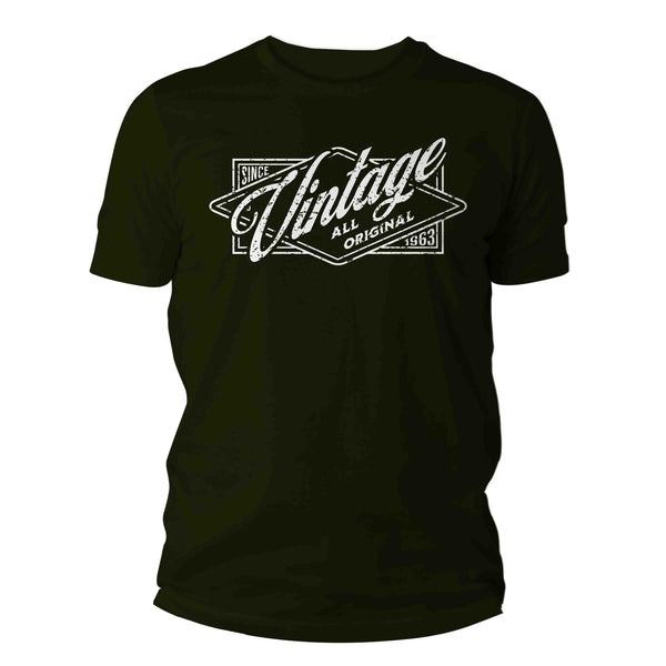 Men's Vintage 1963 Birthday T Shirt 60th Birthday Vintage Shirt Sixty Years Gift Grunge Bday Gift Men's Unisex Bday Unisex Man-Shirts By Sarah