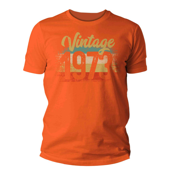 Men's Vintage 1973 Birthday T Shirt 50th Birthday Shirt Fifty Years Gift Grunge Bday Gift Men's Unisex Soft Tee Fiftieth Bday Unisex Man-Shirts By Sarah
