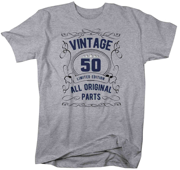 Men's 50th Birthday Shirt Limited Edition T Shirts Fiftieth Birthday Shirts Shirt Vintage Original Parts Fifty Birthday Gift Unisex-Shirts By Sarah
