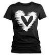 Women's Cute Valentine's Day Shirt Sketch Heart Shirt Sketchy Love T Shirt Scribble Love Theme Valentine Shirt Valentine's Tee Ladies