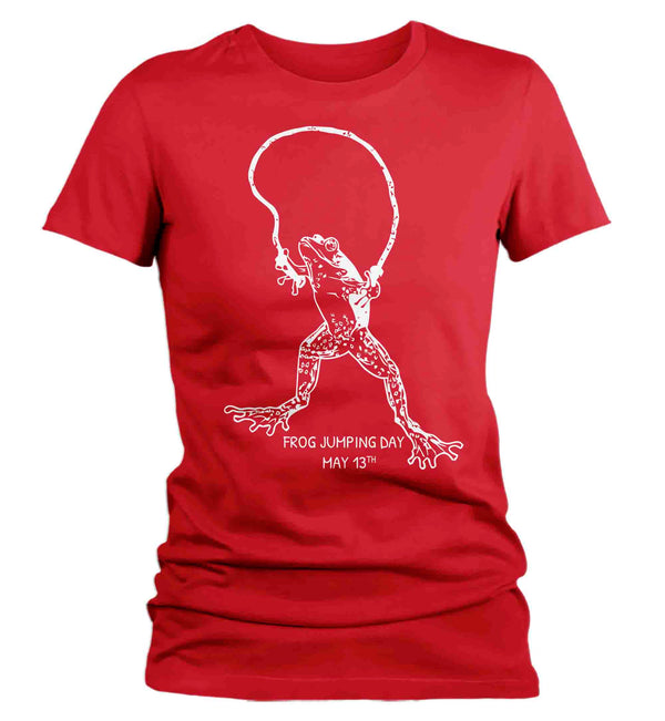 Women's Frog Shirt Hipster Jumping Day T Shirt Amphibian Gift Jump May 13th Graphic Tee Unisex Man-Shirts By Sarah