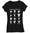 Women's V-Neck Shark Tooth Shirt Teeth Identification Fossil Shark Shirt Gift T-Shirt Ocean Marine Biology Fish Scientist Tee Ladies
