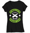 Women's V-Neck Personalized Irish Drinking Team T-Shirt St. Patrick's Day Tee Beer Party Custom Ireland Ladies Woman