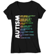 Women's V-Neck Autism T Shirt Autistic Trait Symptom Shirt Awareness T-Shirt Spectrum Disorder TShirt Autistic ASD Tee Ladies